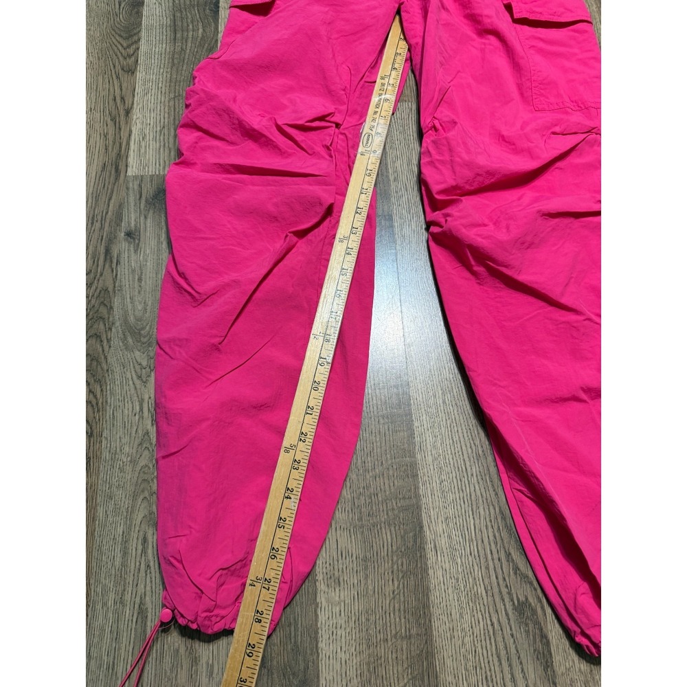 Love Tree Pants Women's Size Small Bright Pink Pull Tie Waist Cargo Pockets - Picture 12 of 13